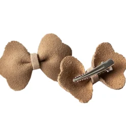 Petit La Busch Hårsløjfer - Bow - 2-pak - 6 x 4 cm - Sand