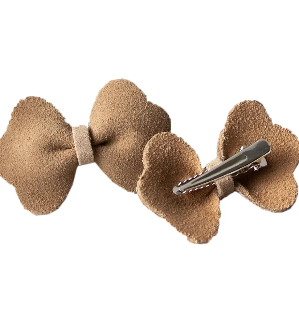 Petit La Busch Hårsløjfer - Bow - 2-pak - 6 x 4 cm - Sand
