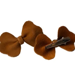 Petit La Busch Hårsløjfer - Bow - 2-pak - 6x4 cm - Cognac