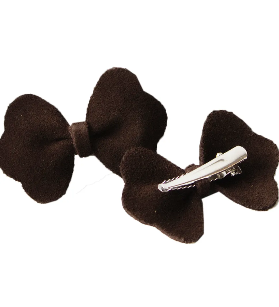 Petit La Busch Hårsløjfer - Bow - 2-pak - 6x4 cm - Chocolate