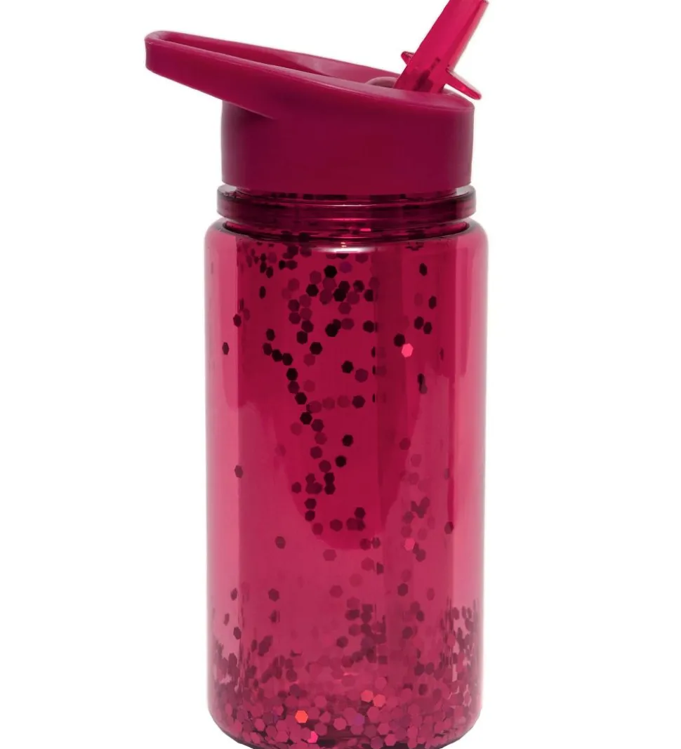 Petit Monkey Drikkedunk m. Sugerør - 300 ml - Rød m. Glimmer