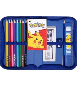 Pokémon Penalhus m. Indhold - Blå/Gul m. Pikachu
