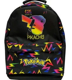 Pokémon Rygsæk - Large - 43x30x14 cm - 15L - Sort m. Neonprint