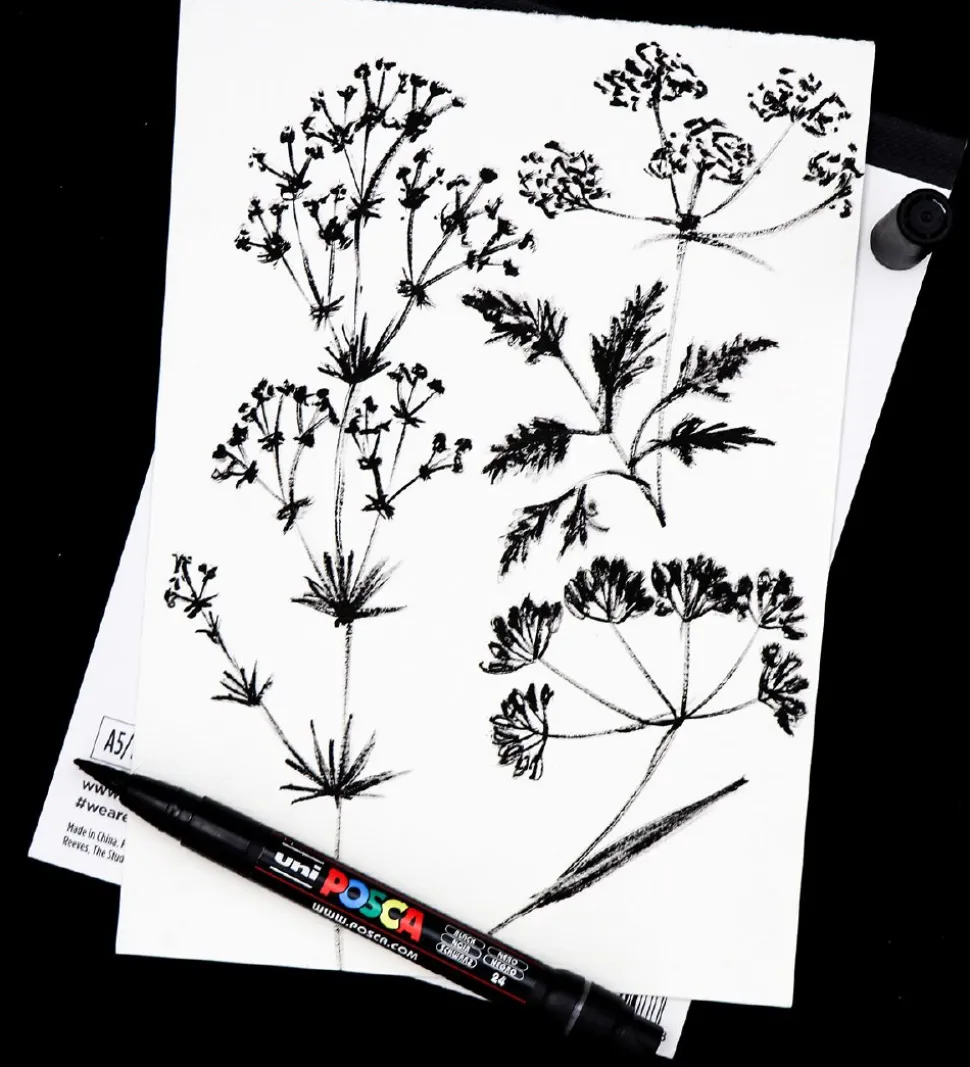 Posca Tuscher - 8 Spidsstørrelser - Sort