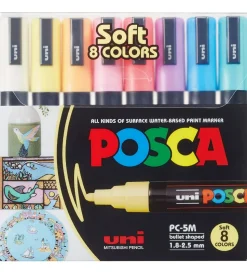 Posca Tuscher - PC-5M - 8 stk. - Afdæmpede Farver