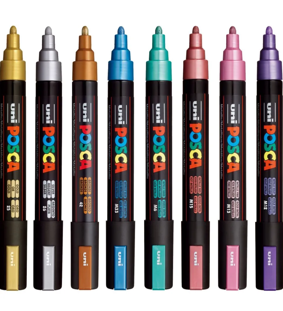 Posca Tuscher - PC-5M - 8 stk. - Metallisk Multifarvet