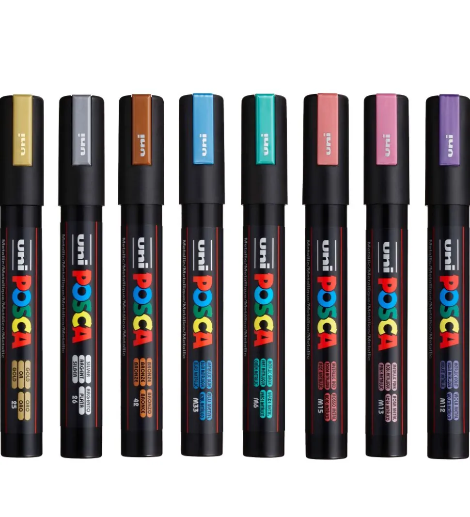 Posca Tuscher - PC-5M - 8 stk. - Metallisk Multifarvet