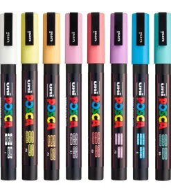 Posca Tuscher - PC-3M - 8 stk. - Afdæmpede Farver