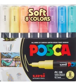 Posca Tuscher - PC-1M - 8 stk. - Afdæmpede Farver