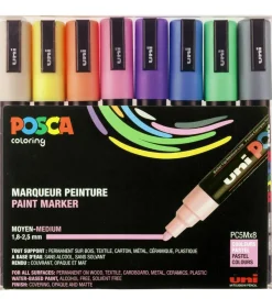 Posca Tuscher - PC-5M - 8 stk. - Pastelfarver