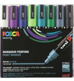 Posca Tuscher - PC-5M - 8 stk. - Kolde Farver