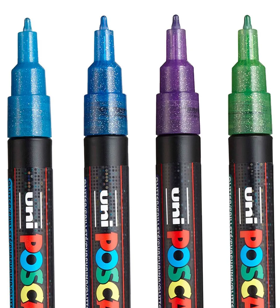 Posca Tuscher - PC-3ML - 8 stk. - Multifarvet m. Glimmer