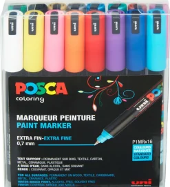 Posca Tuscher - PC-1MR - 16 stk. - Multifarvet Standard/Metallic