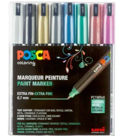 Posca Tuscher - PC-1MR - 8 stk. - Metallisk Multifarvet
