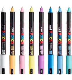 Posca Tuscher - PC-1MR - 8 stk. - Afdæmpede Farver