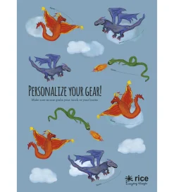 Rice Klistermærker Til Madkasse - 11 stk. - Støvet Blå/Dragon