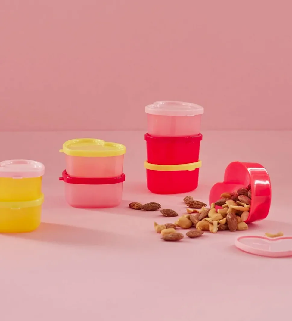 Rice Madbeholder - 8-pak - Hjerteform - 8x6,5 cm - Rød/Pink/Gul