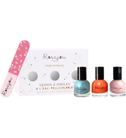 Rosajou Neglelakker m. Neglefil - 4 dele - Ballerine/Folie/Fée