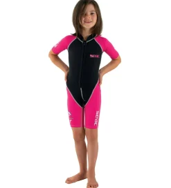 Seac Badeheldragt - Dolphin Shorty Girl 1,5 mm - Sort/Pink