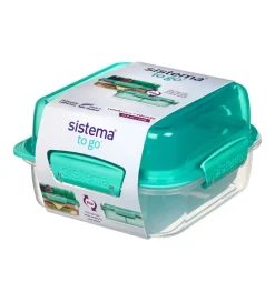 Sistema Madkasse - Lunch Stack Square - 1,24 L - Minty Teal