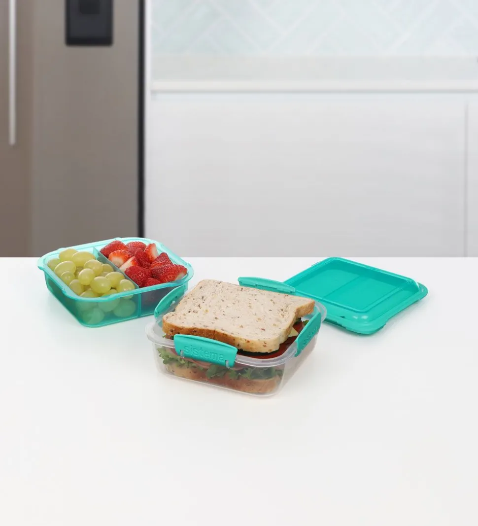 Sistema Madkasse - Lunch Stack Square - 1,24 L - Minty Teal