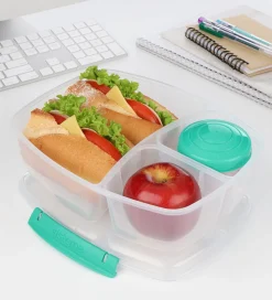 Sistema Madkasse m. Beholder - Triple Split Lunch - 2 l - Turkis