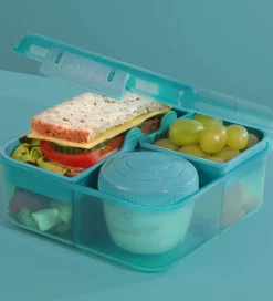 Sistema Madkasse m. Beholder - Bento Cube - 1,25 l - Teal Stone