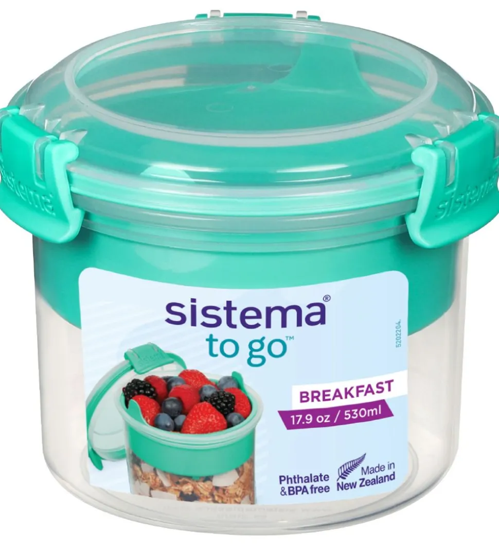 Sistema Madkasse m. Bestik - Breakfast To Go - 530 ml - Turkis