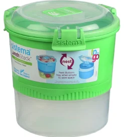 Sistema Madkasse m. Bestik - Lunch Stack - 965 ml - Grøn