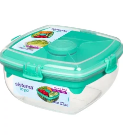 Sistema Madkasse m. Tilbehør - Salad Max - 1,63 l - Turkis