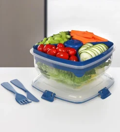 Sistema Madkasse m. Tilbehør - Salad Max To Go 1,63L - Blå