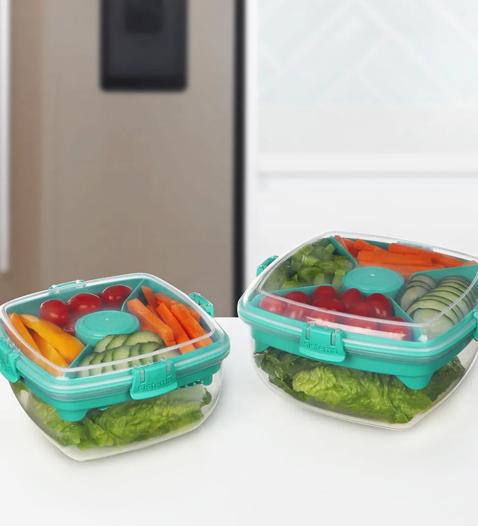 Sistema Madkasse m. Tilbehør - Salad - 1,1 L - Minty Teal