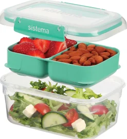 Sistema Madkasser - 4-pak - Stax To Go - Blå/Turkis