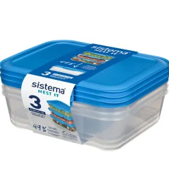 Sistema Opbevaringsbokse - 3-pak - Nest It - 1,5 l - Blå