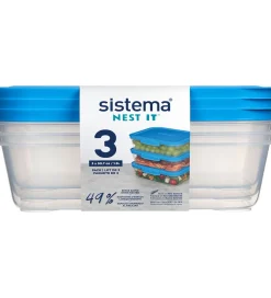 Sistema Opbevaringsbokse - 3-pak - Nest It - 1,5 l - Blå
