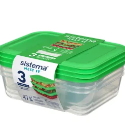 Sistema Opbevaringsbokse - 3-pak - Nest It - 1 l - Grøn