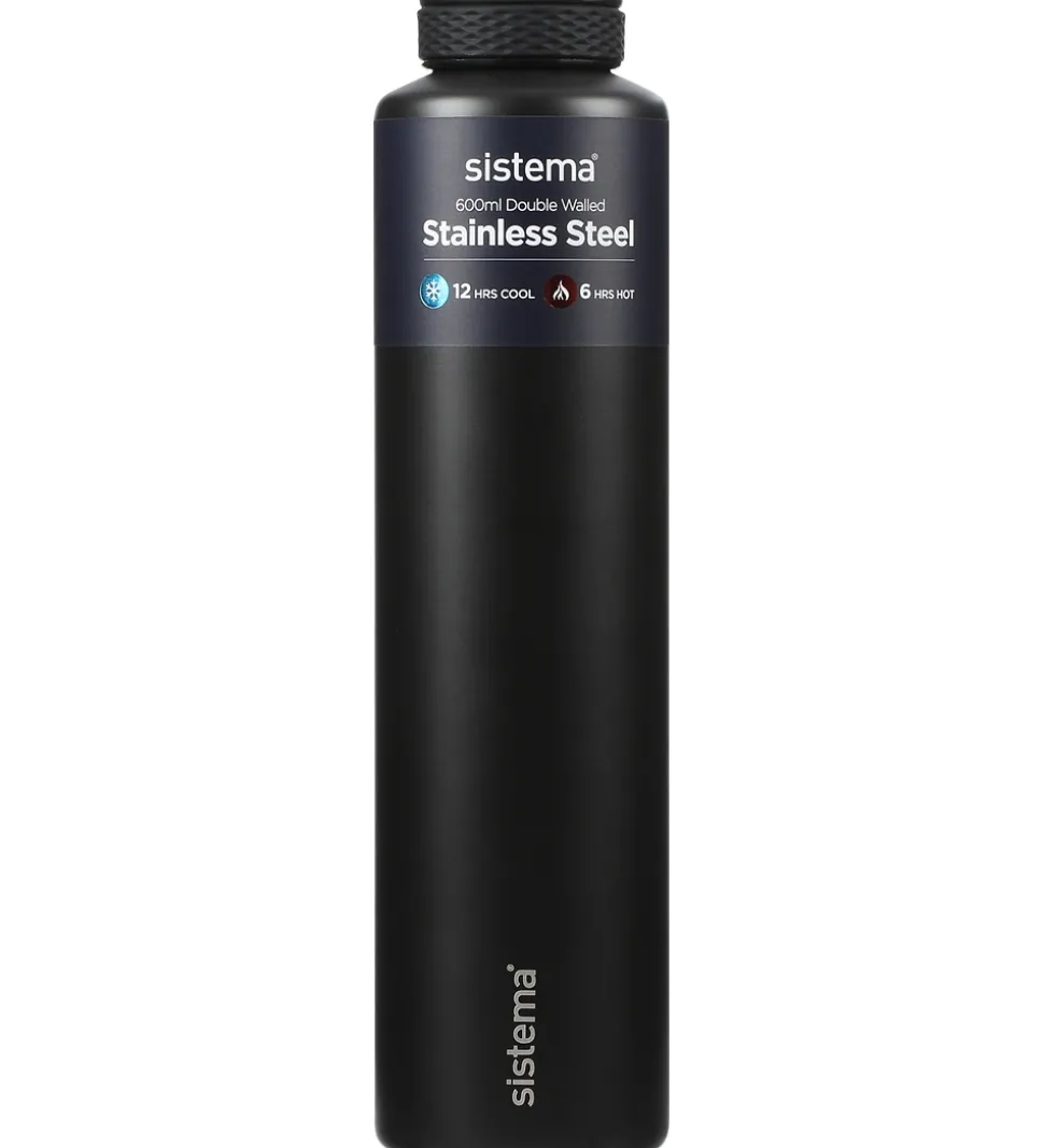 Sistema Termoflaske - Stainless Steel - 600 ml - Sort