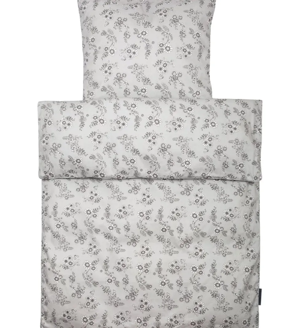 Smallstuff Sengetøj - Baby - Flower Garden - Grey