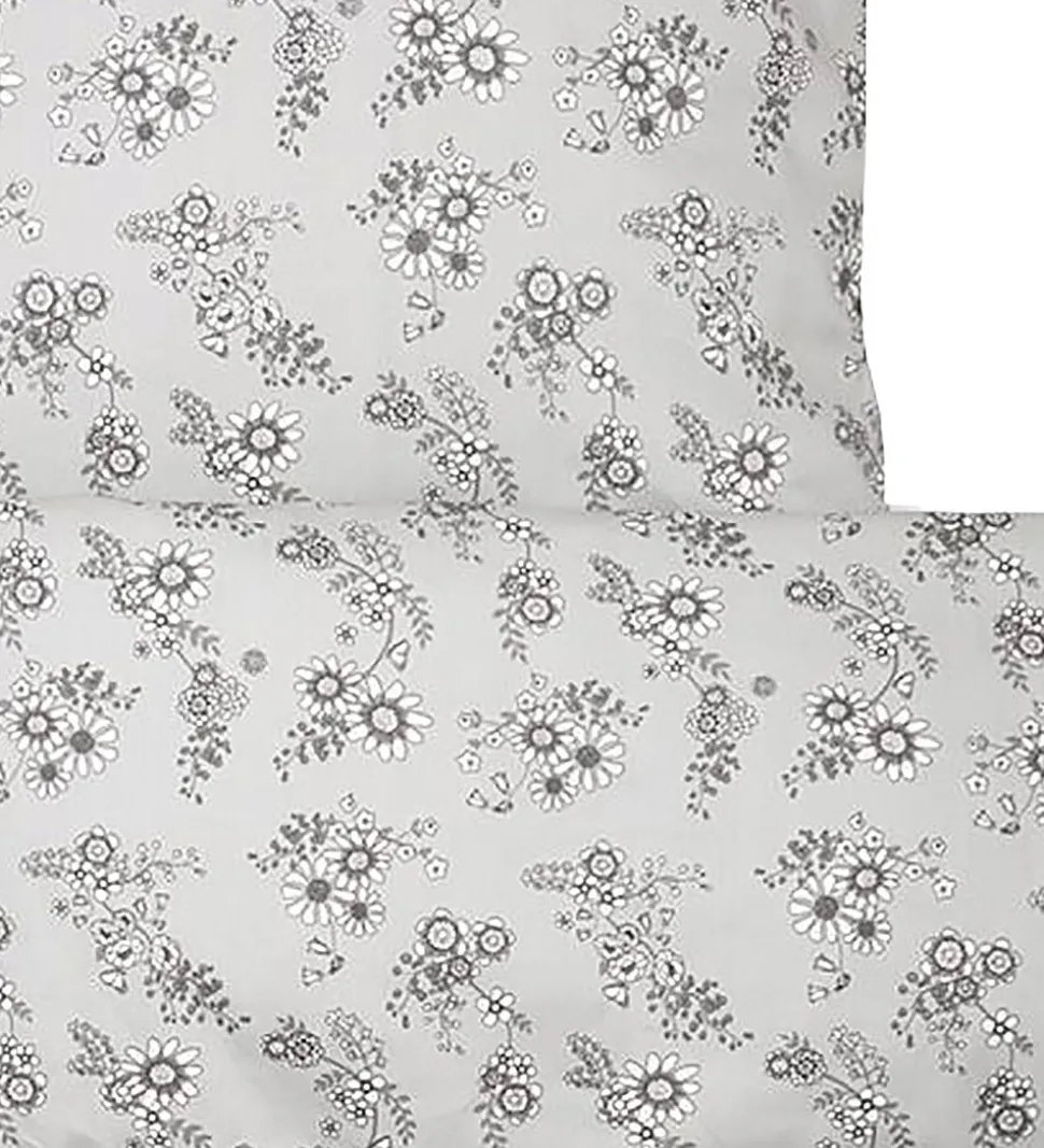 Smallstuff Sengetøj - Baby - Flower Garden - Grey