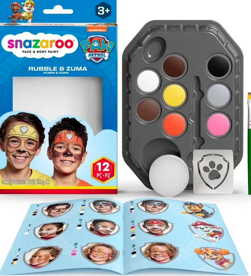 Snazaroo Ansigtsmaling - 8 Farver - Paw Patrol Rubble & Zuma