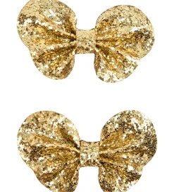 Sofie Schnoor Hårsløjfer - 2-pak - 7x4,5 cm - Gold Glitter