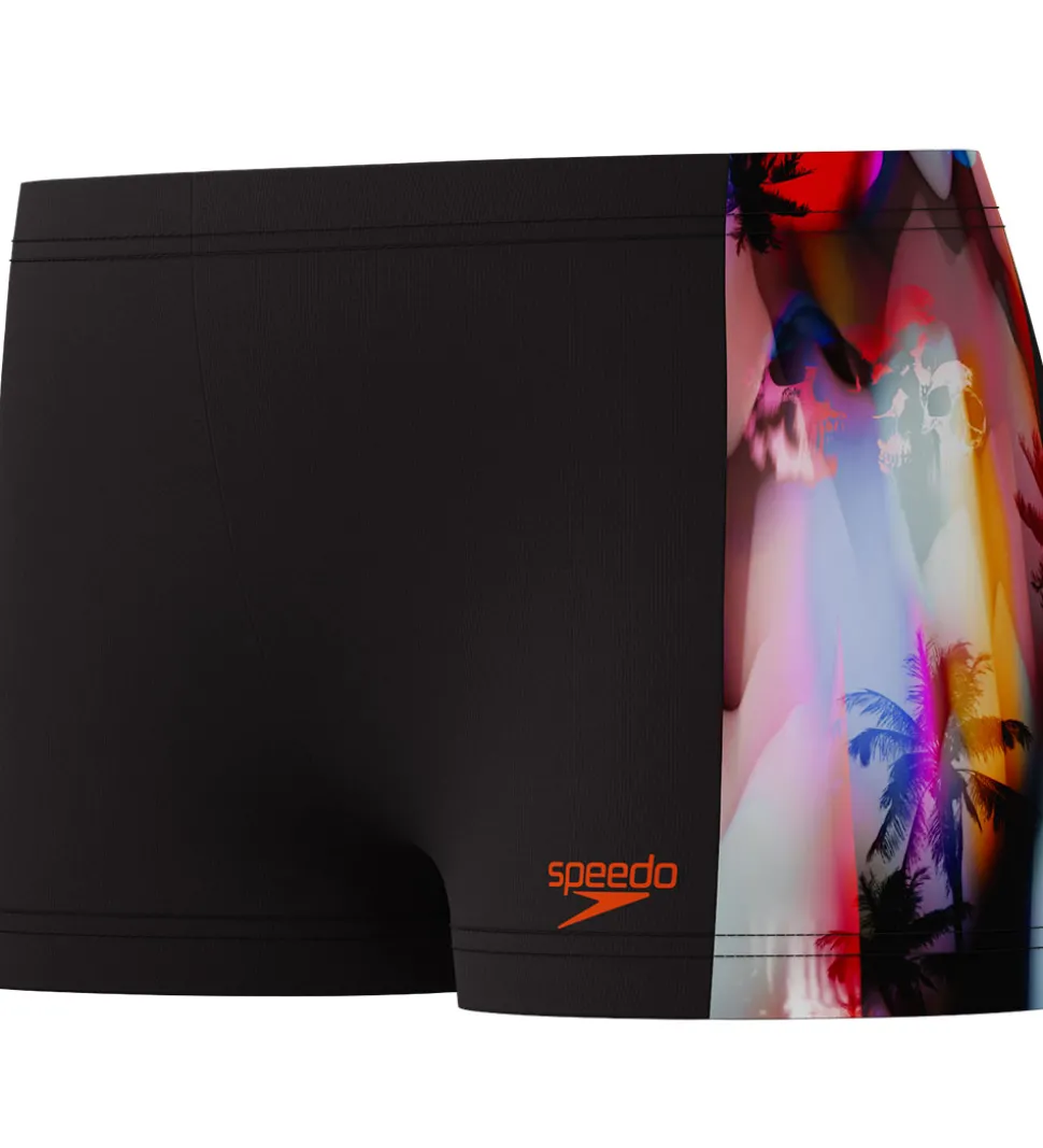 Speedo Badebukser - Digital Panel - Sort m. Print