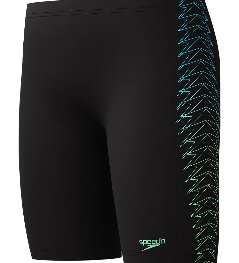 Speedo Badebukser - Plastisol Placement - Sort m. Grøn