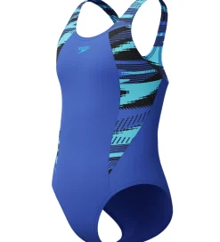 Speedo Badedragt - HyperBoom Splice Muscleback - Blå m. Print