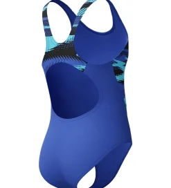 Speedo Badedragt - HyperBoom Splice Muscleback - Blå m. Print