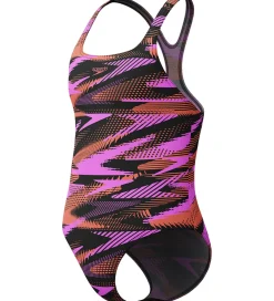 Speedo Badedragt - HyperBoom Allover Medalist - Sort/Lilla/Orang