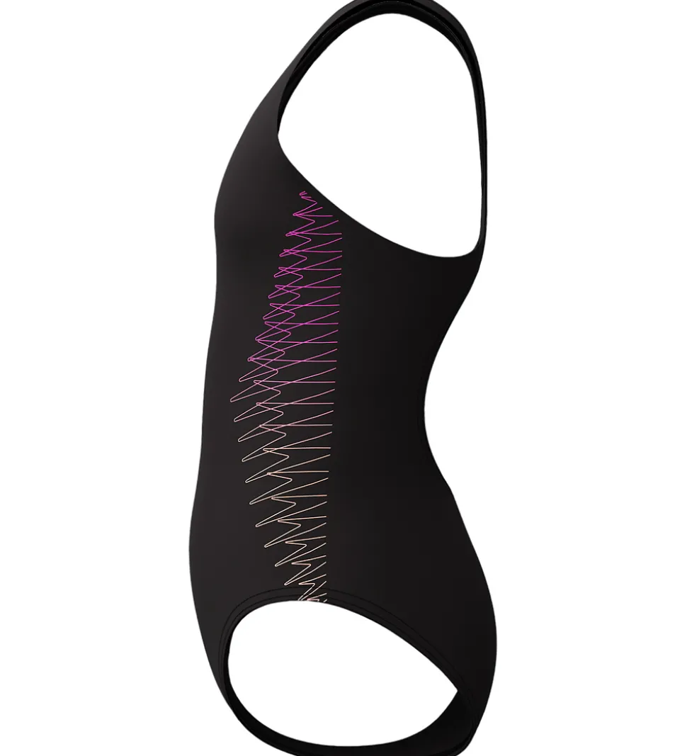 Speedo Badedragt - Placement Muscleback - Sort/Fersken