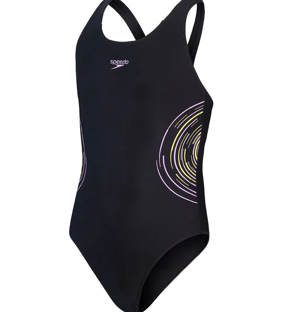 Speedo Badedragt - Placmement - Black/Purple