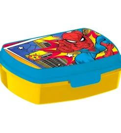 Spiderman Madkasse - Funny Sandwich Box - Gul/Blå