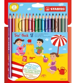 Stabilo Farveblyanter - Trio Thick - 18 stk - Multifarvet
